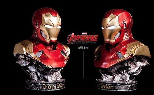 14" LED Vengadores Iron Man Mark 46 1/2 Resina Busto Estatua Figura Modelo - Imagen 4 de 11