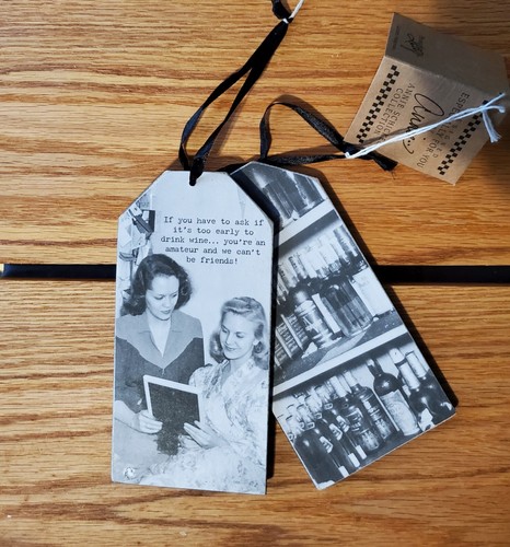 Primitives by Kathy Wooden Wine Bottle Tags-Gifts, Kitchen, Bar, Home Decor 3x6 - Picture 3 of 4