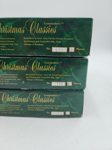 VTG 23 Commodore Christmas Classics Hand Decorated Glass Ornaments Teardrop - Picture 5 of 6