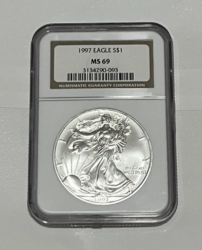 NGC MS69 1997 AMERICAN EAGLE $1 Silver Coin