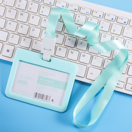 Portatarjetas de identificación Insignia de plástico transparente Resellable Impermeable Estuche de negocios Cordón - Imagen 6 de 13