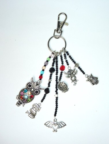 ★ DIY ★ Taschenanhänger ★ EULE ★ bunt & schwarz ★ - Picture 3 of 4