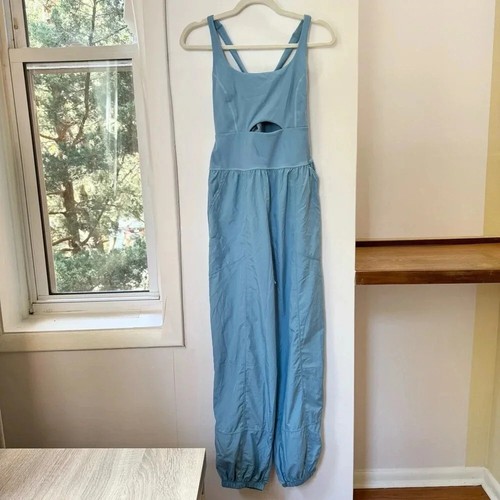 New Free People Righteous One Piece FP Movement One Piece Jumpsuit Blue Sz S - Picture 2 of 8