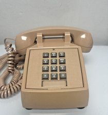 Vtg Cortelco 250013-MBA-20M Peach/Beige Push Button Desk Retro Telephone USA
