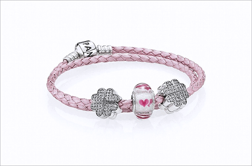 New 100% Genuine Authentic Pandora Pink Wild Hearts Murano Glass Charm 791649 - Picture 9 of 10