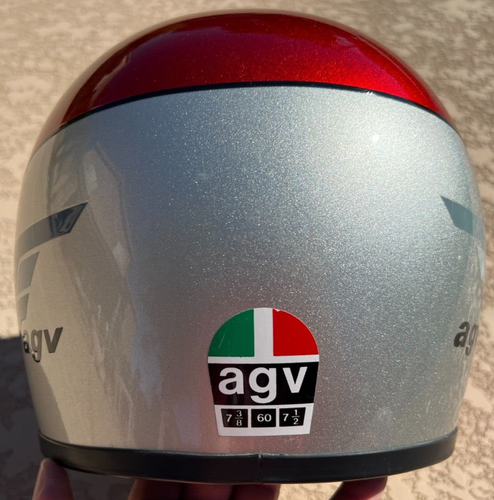 VINTAGE 1987 AGV RED KR-2001 MOTORCYCLE HELMET MFG 11/87-LARGE 7 1/2 - Picture 5 of 11