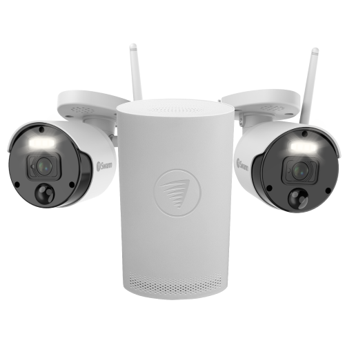 Swann SWNVK-500SD2 CCTV Kit 4 Kanal NVR 64GB Micro SD 2 x 1080p WLAN Kameras - Bild 1 von 12