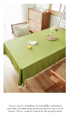 Manteles con Borlas de Algodón, Mesa Rectangular de Tela, Mantel Rectangular - Imagen 10 de 17