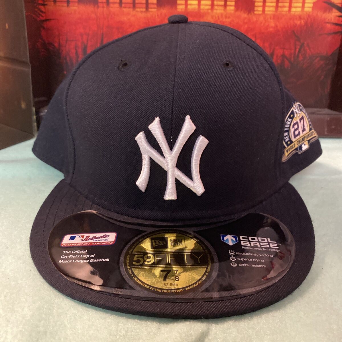 New York Yankees 27 X World Series Champions New Era 5950 Fitted Hat Cap 7  7/8