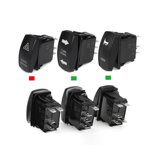 Rocker Switch Turn Signal Kit Street Led Light Horn Hazard Set For SXS UTV ATV - Picture 5 of 6