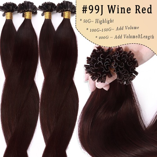 Pre-Bonded 100% Real Human Hair Extensions Keratin Flat U Tip Mix Blonde Brown - Picture 24 of 27