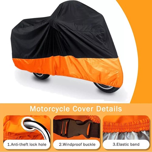 L-XXXL Heavy Duty Motorcycle Moped Bike Cover Waterproof Outdoor Rain Protector - Picture 6 of 16