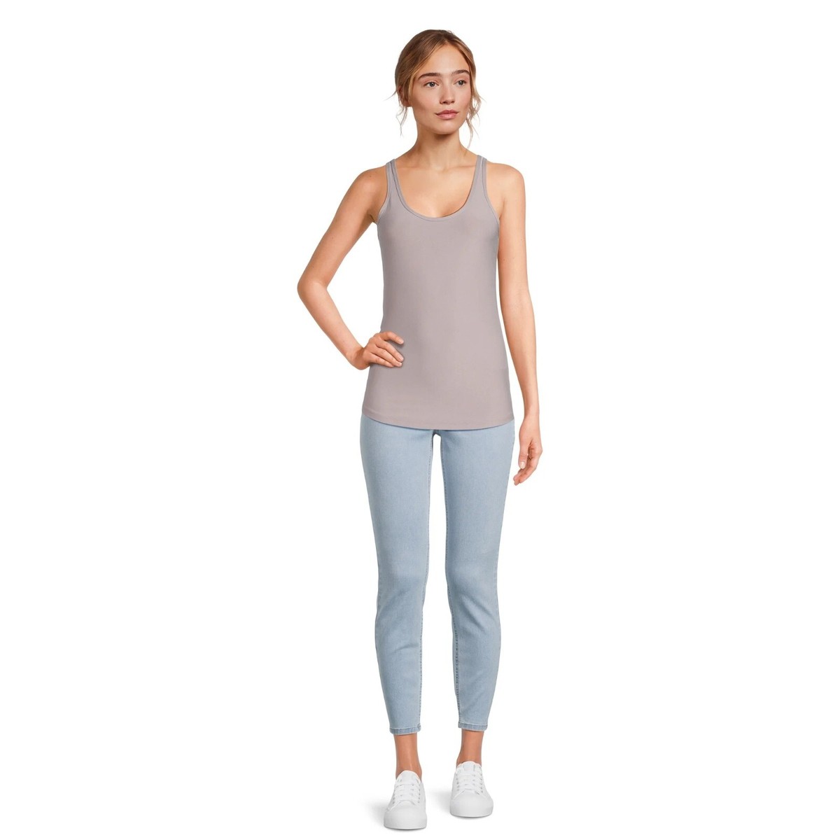 No Boundaries Juniors Scoop Tank Top Size XXXL(21) Grey No Boundaries Juniors Scoop Tank Top Size XXXL(21) Grey