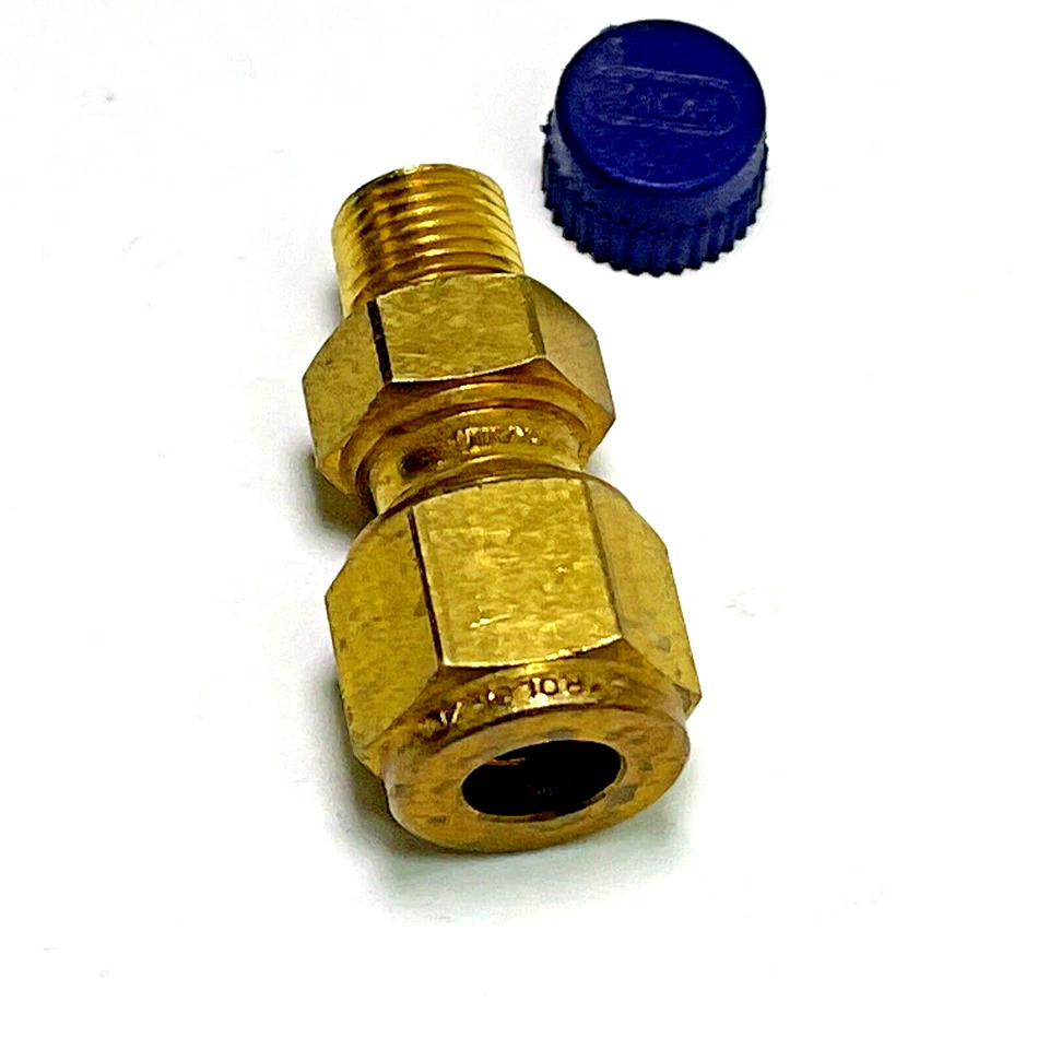 HOKE COMPRESSION CONNECTOR GYROLOK FEMALE 5/16 X 1/8" MALE NPT BRASS HR - Image 2 of 3