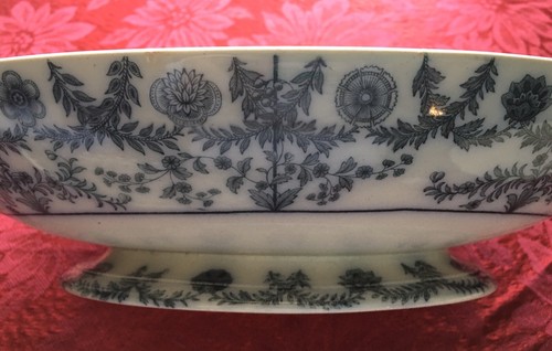 1880s Copeland Spode Blue White Covered Foot Veg. Serving Bowl Tureen Liner - Picture 10 of 12