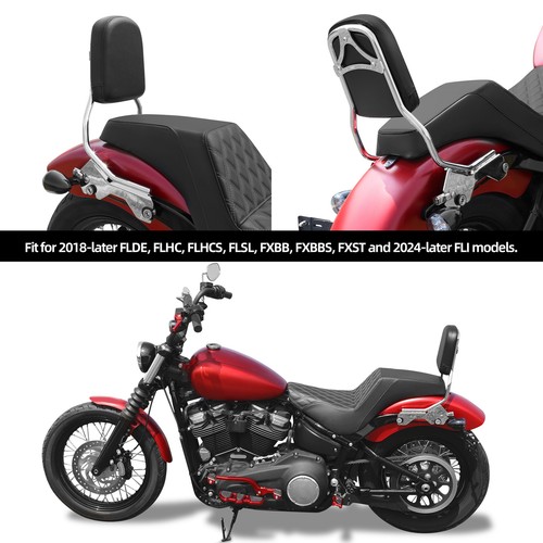 Chrome Sissy Bar Upright Backrest Docking Fit For Harley Deluxe FLDE 18-later - Picture 6 of 13