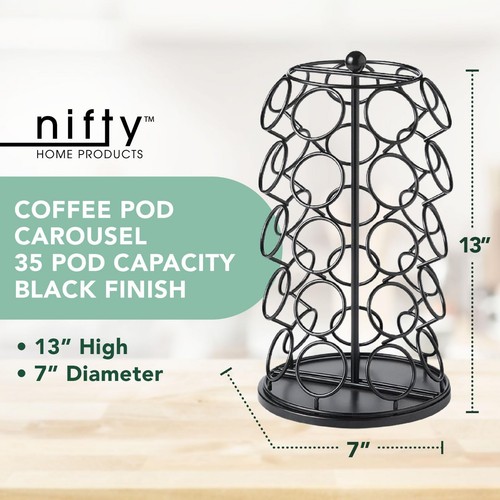 Keurig Rotating K Cup Holder Carousel 35 Coffee Pods Storage Rack Black NEW 2DAY - Picture 4 of 8