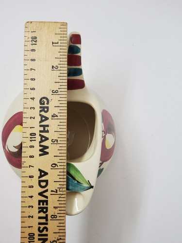 VINTAGE PURINTON SLIP WARE POTTERY PITCHER APPLE DESIGN ANTIQUE COLLECTIBLE - Picture 6 of 12