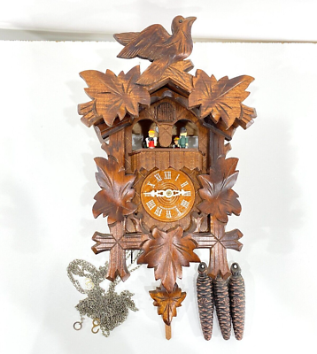 VTG Romance Der Frohliche Wanderer Edelweiss Cuckoo Clock Germany