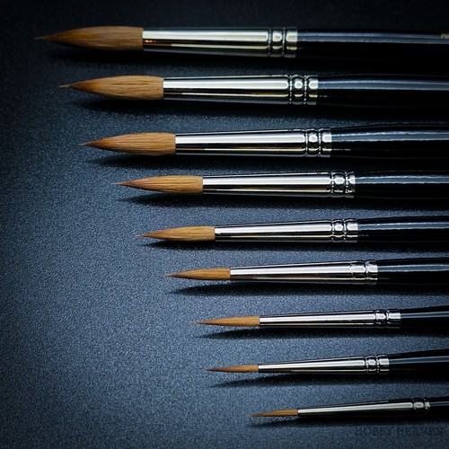 Rosemary & Co Series 8 Brush PURE KOLINSKY SABLE POINTED ROUND Full Range - Picture 3 of 18