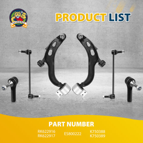 6Pc Front Lower Control Arm Ball Joint For 2013-2018 Ford Taurus Lincoln MKS MKT - Picture 2 of 8