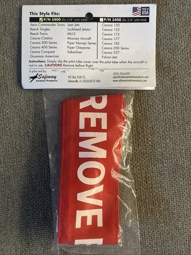 New 5/8" Pitot Tube Cover (SFW 5800) Safeway Aviation Free Shipping - Picture 2 of 3