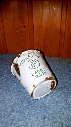 alte Emaille, Becher Lauter 1922