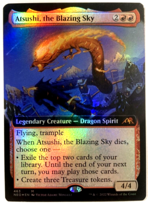 MTG Atsushi, the Blazing Sky *EXTENDED ART FOIL* Kamigawa: Neon