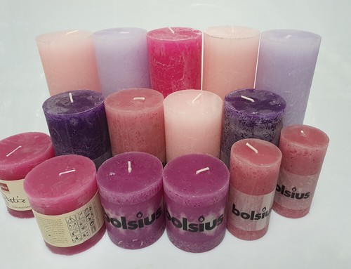 6 kg Rustik Stumpenkerzen Paket Kerzen Set Rustic gemischt nach Farben - Bild 15 von 25