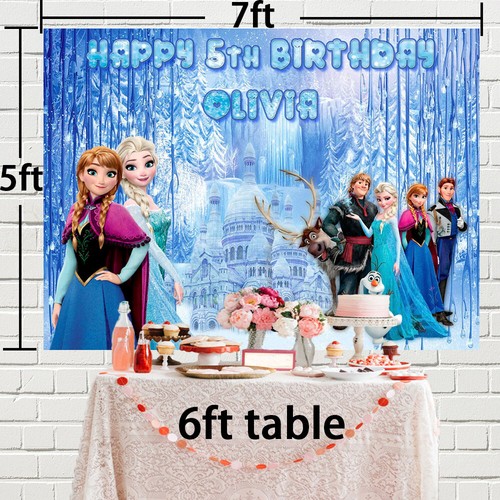 Frozen Elsa personalisiertes individuelles Banner Hintergrund Party Zubehör Geburtstagsgeschenk - Bild 6 von 6