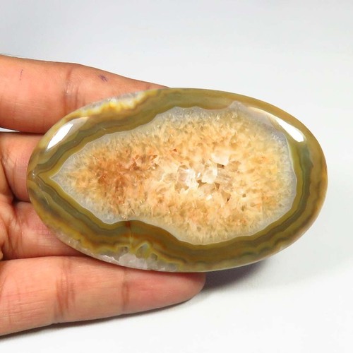 Brauner Onyx Druzy Achat Birne Cabs 74x45mm Natur Fenster Geode Edelsteine 198Ct OD-1062 - Bild 10 von 10