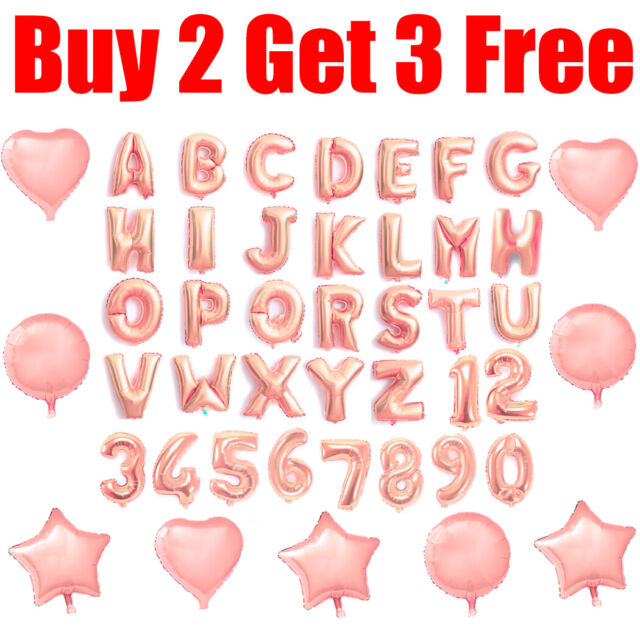 Rose Gold Alphabet A-Z Letter & Number Foil Balloon NAME PARTY WEDDING Balloons Rose Gold Alphabet A-Z Letter & Number Foil Balloon NAME PARTY WEDDING Balloons