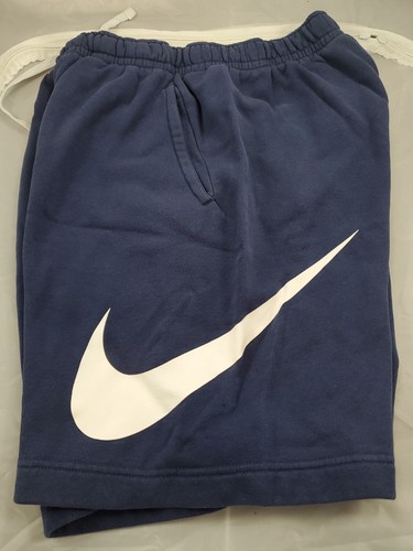 NIKE SPORTSWEAR CLUB FLEECE SHORTS BLACK/WHITE TRAINING SWOOSH COTTON ADULT MENS - Picture 3 of 5