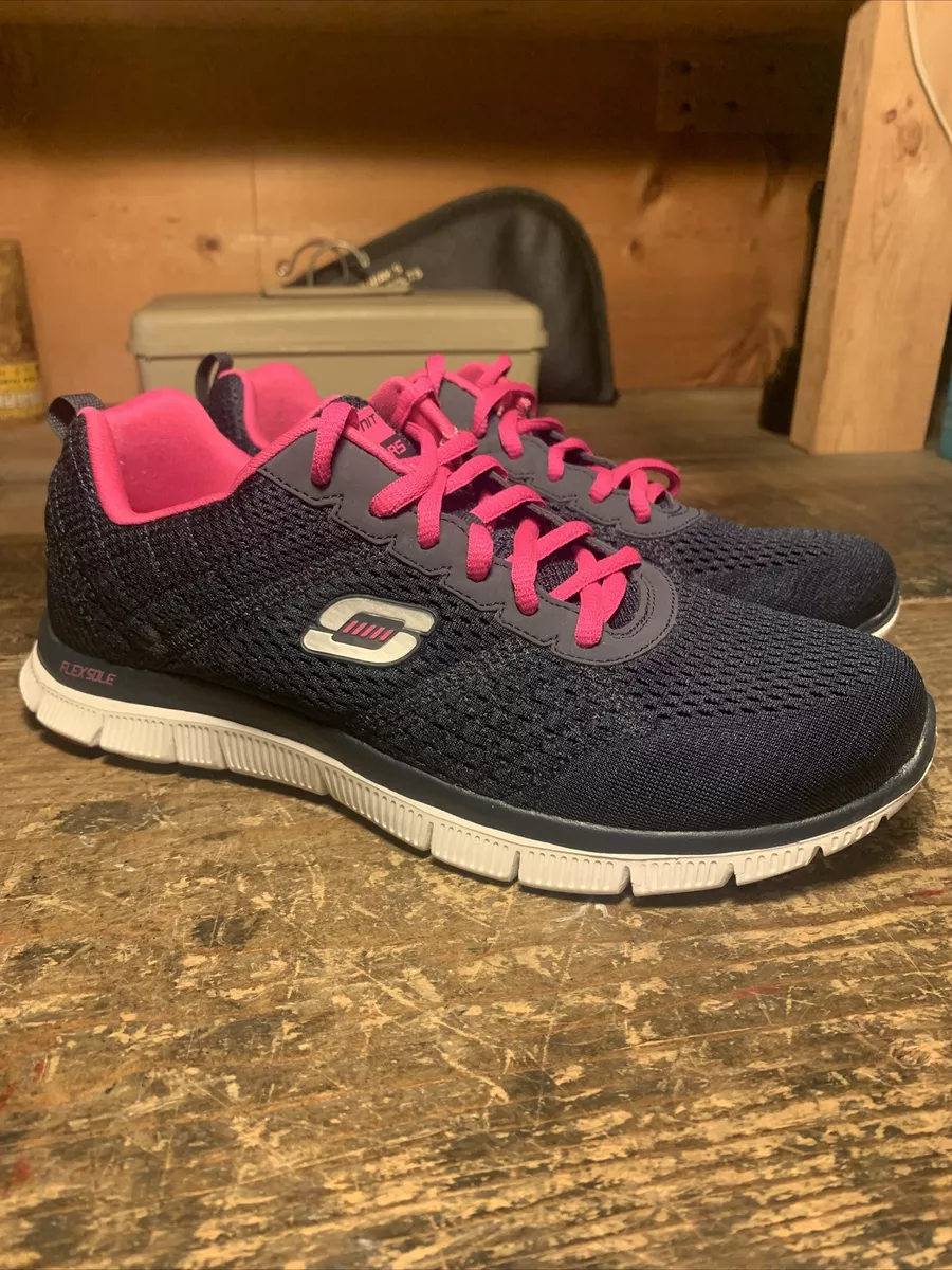 Skjult kul Synes godt om Skechers Skech-Knit Memory Foam Womens Athletic Walking Shoes Navy/Pink  Size 8.5 | eBay