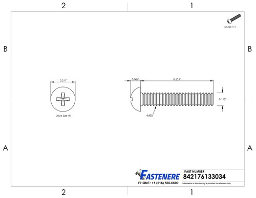 Tornillos de máquina Phillips de cabeza redonda de acero inoxidable de 4-40 x 5/8" cantidad 500 - Imagen 2 de 7