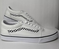 Vans Ward Checker Stripe Lace Up Shoes - White - Men  s Size 12  NEW IN BOX