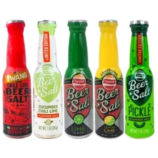 Twang Beer Salts 5 Ct Sampler Pack - Lime Lemon Lime Pickle Chile Lime Cucumber