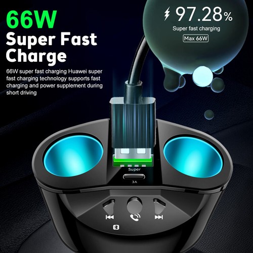 Dual USB Car Cigarette Converter Lighter Socket Splitter Power Adapter Charger - Photo 9 sur 15