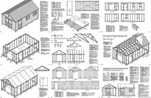 Outdoor Structure 20 ft x 12 ft Yard Storage Building / Gable Shed Plans #22012 - Picture 2 of 2