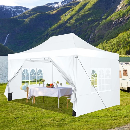 10'x15' Pop up Canopy Heavy Duty Commercial Gazebo with 4 Sidewalls & Roller Bag - Picture 23 of 63