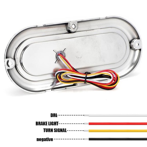 2X 7" Oval LED Stop Trailer Truck Brake Flowing Turn Signal Tail Lights DRL IP67 - Picture 6 of 13