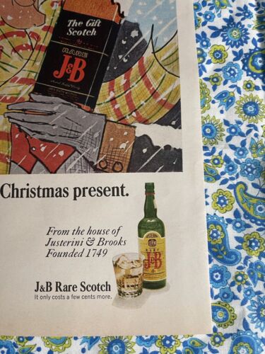 Vintage 1969 J & B Scotch Print Ad Christmas Past Is Christmas Present Scrooge - Bild 2 von 7