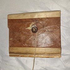 Antique Vintage Photo Scrapbook Album Old Paper Hand Bound