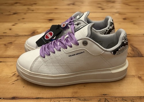 Colmar Clayton Damen Halbschuh Sneaker Designer Weiß Violett Gr. 38 (UK 5) Neu ! - Bild 2 von 9