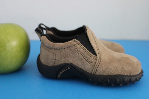 New MERRELL Toddler Suede Jungle Moc Jr Performance SHOES~Size 4~Mini Moc~ Taupe - Picture 4 of 7