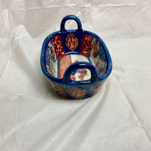 Stunning, Ironstone Twin Handled Bread Basket , Small 5.5in x 3.5in x 2.5in T - Picture 6 of 11