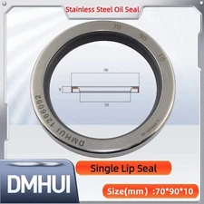 Oil Seal 70x90x10 Single Lip Seal Stainless Steel Oil Seal PTFE SS 70×90×10
