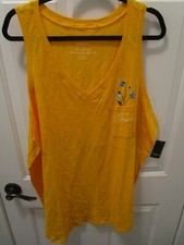 TORRID SIGNATURE JERSEY YELLOW "MAKE IT HAPPEN" WISH POCKET TANK TOP NEW