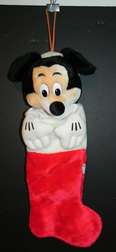 DISNEYLAND - WALT DISNEY WORLD MICKEY MOUSE PLUSH 3D STOCKING - Vintage! - Picture 2 of 8