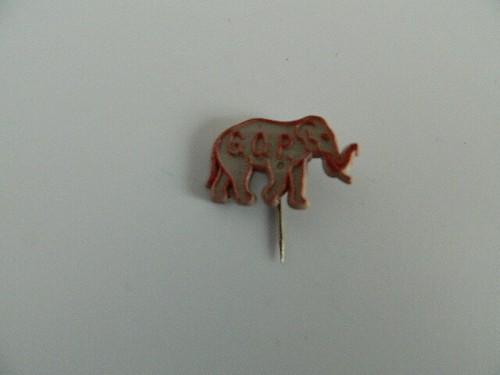 Vintage Collectible Political Republican Pin GOP Grand Old Party Red & off-White - Picture 1 of 3